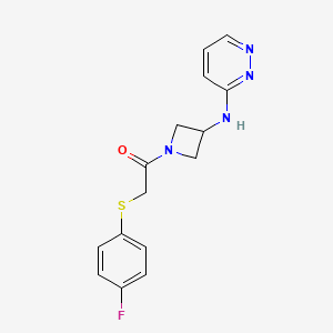 2-[(4-Fluorophenyl)sulfanyl]-1-{3-[(pyridazin-3-yl)amino]azetidin-1-yl}ethan-1-one