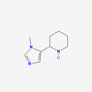 molecular formula C9H15N3 B2806136 2-(1-甲基-1H-咪唑-5-基)哌啶 CAS No. 1499132-18-1