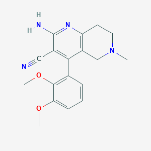 molecular formula C18H20N4O2 B2806140 2-Amino-4-(2,3-dimethoxyphenyl)-6-methyl-5,6,7,8-tetrahydro-1,6-naphthyridine-3-carbonitrile CAS No. 879623-49-1