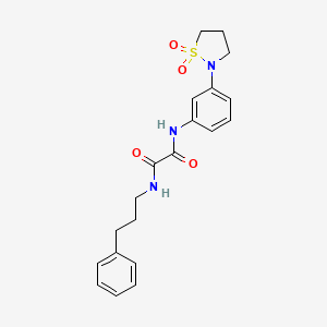 molecular formula C20H23N3O4S B2806149 N1-(3-(1,1-二氧代异噻唑啉-2-基)苯基)-N2-(3-苯基丙基)草酰胺 CAS No. 1105246-94-3