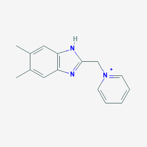 molecular formula C15H16N3+ B280615 1-[(5,6-dimethyl-1H-benzimidazol-2-yl)methyl]pyridinium 