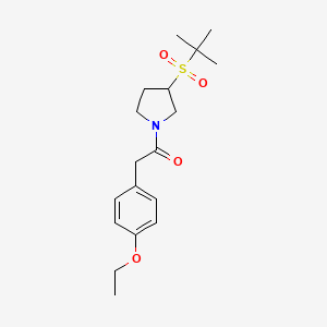 molecular formula C18H27NO4S B2806165 1-(3-(叔丁基磺酰)吡咯烷-1-基)-2-(4-乙氧基苯基)乙酮 CAS No. 1798025-43-0