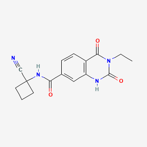 molecular formula C16H16N4O3 B2806168 N-(1-cyanocyclobutyl)-3-ethyl-2,4-dioxo-1,2,3,4-tetrahydroquinazoline-7-carboxamide CAS No. 1258768-95-4