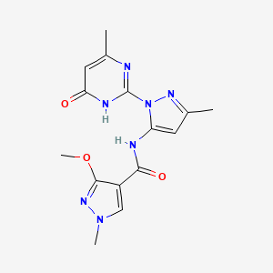 3-methoxy-1-methyl-N-(3-methyl-1-(4-methyl-6-oxo-1,6-dihydropyrimidin-2-yl)-1H-pyrazol-5-yl)-1H-pyrazole-4-carboxamide