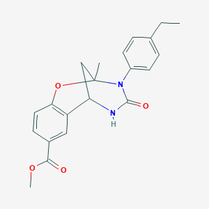 methyl 3-(4-ethylphenyl)-2-methyl-4-oxo-3,4,5,6-tetrahydro-2H-2,6-methanobenzo[g][1,3,5]oxadiazocine-8-carboxylate
