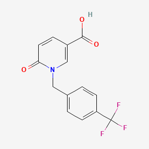 molecular formula C14H10F3NO3 B2806179 6-氧代-1-[4-(三氟甲基)苄基]-1,6-二氢-3-吡啶甲酸 CAS No. 338783-75-8