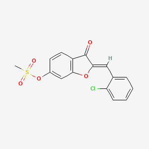 molecular formula C16H11ClO5S B2806183 (Z)-2-(2-chlorobenzylidene)-3-oxo-2,3-dihydrobenzofuran-6-yl methanesulfonate CAS No. 623122-58-7