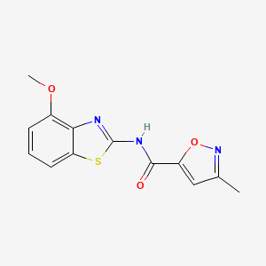 molecular formula C13H11N3O3S B2806186 N-(4-methoxybenzo[d]thiazol-2-yl)-3-methylisoxazole-5-carboxamide CAS No. 930867-21-3
