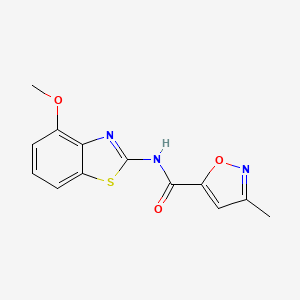 molecular formula C13H11N3O3S B2806186 N-(4-甲氧基苯并[d]噻唑-2-基)-3-甲基异噁唑-5-甲酰胺 CAS No. 930867-21-3