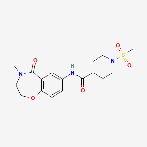 N-(4-methyl-5-oxo-2,3,4,5-tetrahydrobenzo[f][1,4]oxazepin-7-yl)-1-(methylsulfonyl)piperidine-4-carboxamide