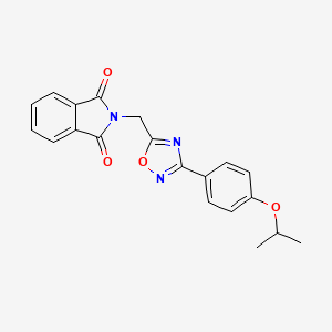 molecular formula C20H17N3O4 B2806189 2-((3-(4-Isopropoxyphenyl)-1,2,4-oxadiazol-5-yl)methyl)isoindoline-1,3-dione CAS No. 1172453-29-0