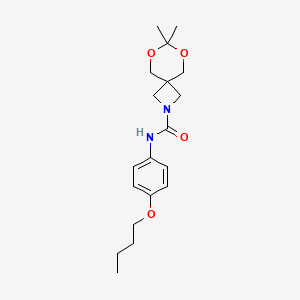 molecular formula C19H28N2O4 B2806194 N-(4-butoxyphenyl)-7,7-dimethyl-6,8-dioxa-2-azaspiro[3.5]nonane-2-carboxamide CAS No. 1396718-12-9