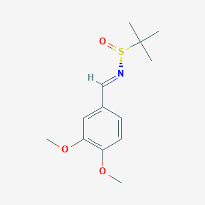 molecular formula C13H19NO3S B2806195 (R)-N-(3,4-dimethoxybenzylidene)-2-methylpropane-2-sulfinamide CAS No. 820231-38-7
