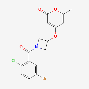 molecular formula C16H13BrClNO4 B2806197 4-((1-(5-bromo-2-chlorobenzoyl)azetidin-3-yl)oxy)-6-methyl-2H-pyran-2-one CAS No. 1798491-18-5