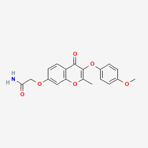 2-((3-(4-methoxyphenoxy)-2-methyl-4-oxo-4H-chromen-7-yl)oxy)acetamide