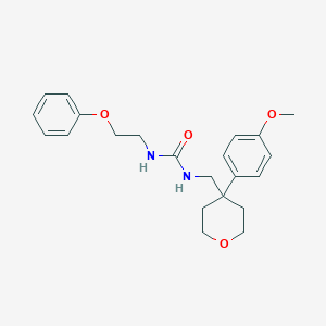 molecular formula C22H28N2O4 B2806201 1-((4-(4-methoxyphenyl)tetrahydro-2H-pyran-4-yl)methyl)-3-(2-phenoxyethyl)urea CAS No. 1396863-13-0