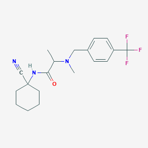 molecular formula C19H24F3N3O B2806205 N-(1-cyanocyclohexyl)-2-[methyl-[[4-(trifluoromethyl)phenyl]methyl]amino]propanamide CAS No. 1259163-34-2