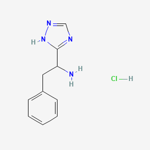 molecular formula C10H13ClN4 B2806206 2-phenyl-1-(1H-1,2,4-triazol-5-yl)ethanamine hydrochloride CAS No. 1674390-01-2