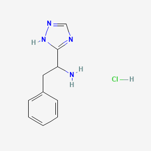 molecular formula C10H13ClN4 B2806206 2-苯基-1-(1H-1,2,4-三唑-5-基)乙胺盐酸盐 CAS No. 1674390-01-2