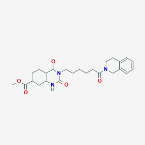 molecular formula C25H27N3O5 B2806207 甲基-2,4-二氧代-3-[6-氧代-6-(1,2,3,4-四氢异喹啉-2-基)己基]-1,2,3,4-四氢喹唑啉-7-羧酸酯 CAS No. 896386-68-8