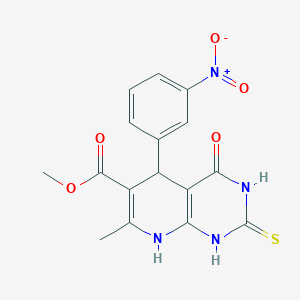 Methyl 5-{3-nitrophenyl}-7-methyl-4-oxo-2-thioxo-1,2,3,4,5,8-hexahydropyrido[2,3-d]pyrimidine-6-carboxylate