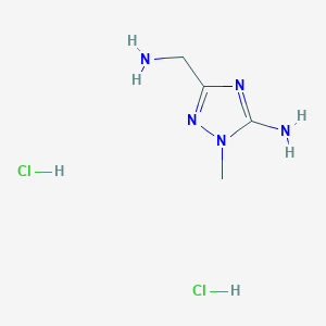 molecular formula C4H11Cl2N5 B2806214 5-(氨甲基)-2-甲基-1,2,4-三唑-3-胺;二盐酸盐 CAS No. 2470438-43-6