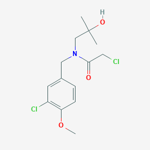 molecular formula C14H19Cl2NO3 B2806220 2-Chloro-N-[(3-chloro-4-methoxyphenyl)methyl]-N-(2-hydroxy-2-methylpropyl)acetamide CAS No. 2411289-58-0