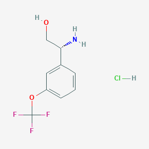 molecular formula C9H11ClF3NO2 B2806227 (2R)-2-amino-2-[3-(trifluoromethoxy)phenyl]ethan-1-ol hydrochloride CAS No. 1391469-99-0