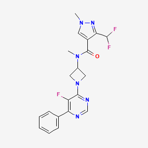 molecular formula C20H19F3N6O B2806230 3-(Difluoromethyl)-N-[1-(5-fluoro-6-phenylpyrimidin-4-yl)azetidin-3-yl]-N,1-dimethylpyrazole-4-carboxamide CAS No. 2380193-92-8