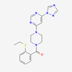 (4-(6-(1H-1,2,4-triazol-1-yl)pyrimidin-4-yl)piperazin-1-yl)(2-(ethylthio)phenyl)methanone