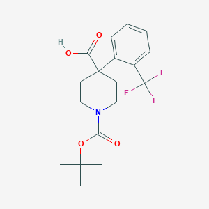 molecular formula C18H22F3NO4 B2806236 1-(tert-Butoxycarbonyl)-4-[2-(trifluoromethyl)phenyl]piperidine-4-carboxylic aci CAS No. 1211534-42-7