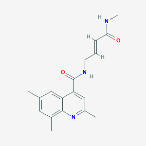 molecular formula C18H21N3O2 B2806239 (2E)-N-methyl-4-[(2,6,8-trimethylquinolin-4-yl)formamido]but-2-enamide CAS No. 2097940-67-3