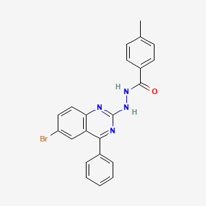 molecular formula C22H17BrN4O B2806271 N'-(6-溴-4-苯基喹唑啉-2-基)-4-甲基苯甲酰肼 CAS No. 321968-13-2