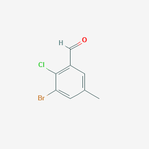 molecular formula C8H6BrClO B2806272 3-溴-2-氯-5-甲基苯甲醛 CAS No. 1934517-43-7