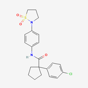 1-(4-chlorophenyl)-N-(4-(1,1-dioxidoisothiazolidin-2-yl)phenyl)cyclopentanecarboxamide