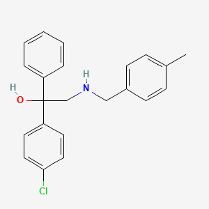 molecular formula C22H22ClNO B2806298 1-(4-Chlorophenyl)-2-[(4-methylbenzyl)amino]-1-phenyl-1-ethanol CAS No. 306977-70-8