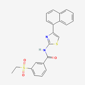 molecular formula C22H18N2O3S2 B2806305 3-(ethylsulfonyl)-N-(4-(naphthalen-1-yl)thiazol-2-yl)benzamide CAS No. 898459-36-4
