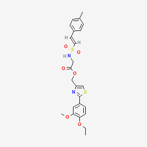 [2-(4-ethoxy-3-methoxyphenyl)-1,3-thiazol-4-yl]methyl 2-[[(E)-2-(4-methylphenyl)ethenyl]sulfonylamino]acetate