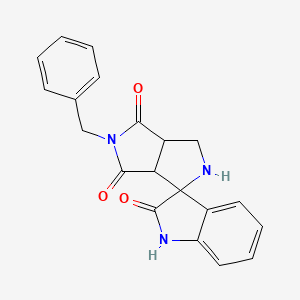 molecular formula C20H17N3O3 B2806312 5'-苄基-3',3a'-二氢-2'H-螺[吲哚-3,1'-吡咯[3,4-c]吡咯-2,4',6'(5'H,6a'H)-三酮 CAS No. 675140-03-1