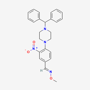 molecular formula C25H26N4O3 B2806314 4-(4-苄苄基哌嗪基)-3-硝基苯甲醛 O-甲氧基肟 CAS No. 860650-09-5