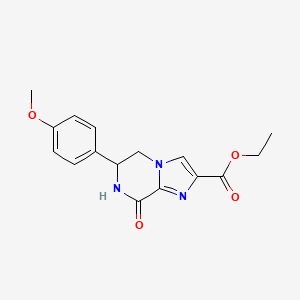 molecular formula C16H17N3O4 B2806318 Ethyl 6-(4-methoxyphenyl)-8-oxo-5,6,7,8-tetrahydroimidazo[1,2-a]pyrazine-2-carboxylate CAS No. 1987263-42-2