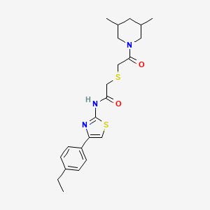 2-((2-(3,5-dimethylpiperidin-1-yl)-2-oxoethyl)thio)-N-(4-(4-ethylphenyl)thiazol-2-yl)acetamide