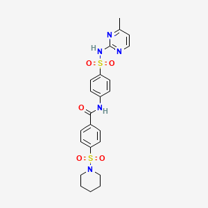 N-(4-(N-(4-methylpyrimidin-2-yl)sulfamoyl)phenyl)-4-(piperidin-1-ylsulfonyl)benzamide