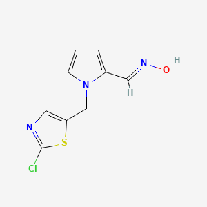 molecular formula C9H8ClN3OS B2806332 1-[(2-chloro-1,3-thiazol-5-yl)methyl]-1H-pyrrole-2-carbaldehyde oxime CAS No. 692732-80-2