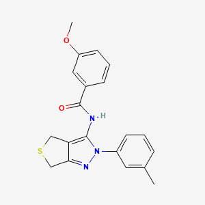 molecular formula C20H19N3O2S B2806334 3-methoxy-N-[2-(3-methylphenyl)-4,6-dihydrothieno[3,4-c]pyrazol-3-yl]benzamide CAS No. 361477-61-4