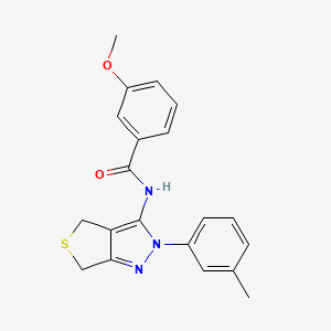 molecular formula C20H19N3O2S B2806334 3-甲氧基-N-[2-(3-甲基苯基)-4,6-二氢噻吩并[3,4-c]吡嗪-3-基]苯甲酰胺 CAS No. 361477-61-4