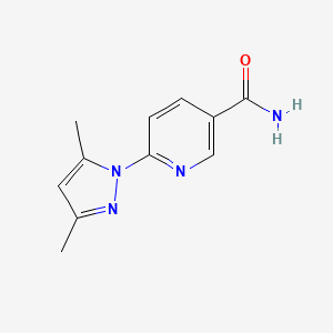 molecular formula C11H12N4O B2806338 6-(3,5-Dimethylpyrazol-1-yl)pyridine-3-carboxamide CAS No. 1456275-77-6