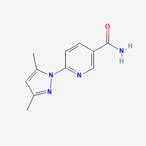 molecular formula C11H12N4O B2806338 6-(3,5-二甲基吡唑-1-基)吡啶-3-甲酰胺 CAS No. 1456275-77-6