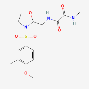 molecular formula C15H21N3O6S B2806341 N1-((3-((4-methoxy-3-methylphenyl)sulfonyl)oxazolidin-2-yl)methyl)-N2-methyloxalamide CAS No. 874804-57-6