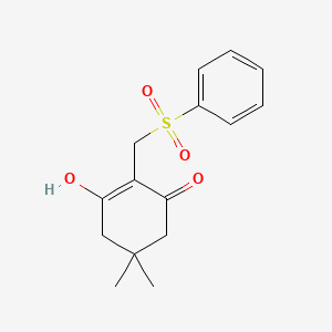 molecular formula C15H18O4S B2806352 3-Hydroxy-5,5-dimethyl-2-[(phenylsulfonyl)methyl]-2-cyclohexen-1-one CAS No. 171112-73-5